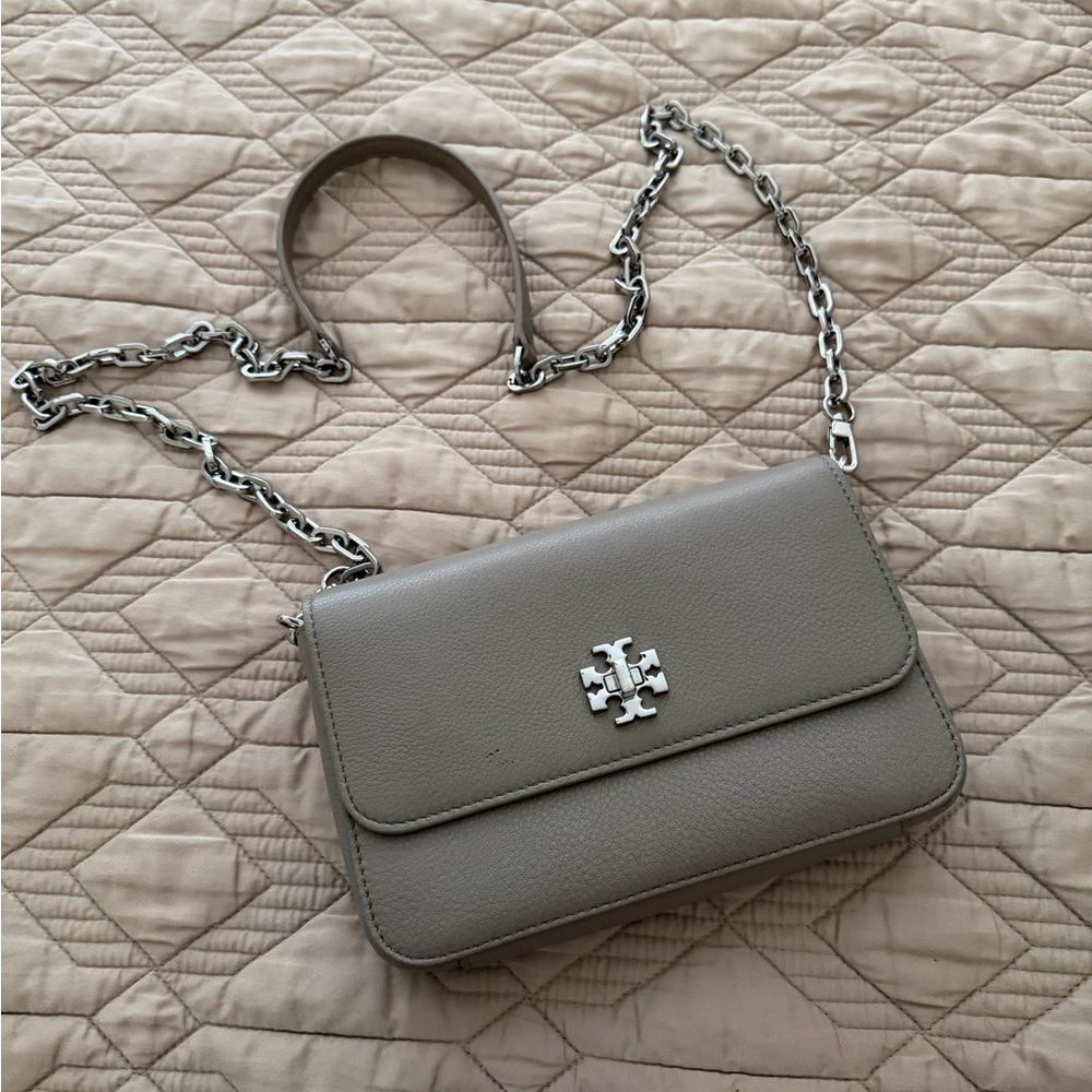 Tory Burch Taupe Leather Crossbody Bag